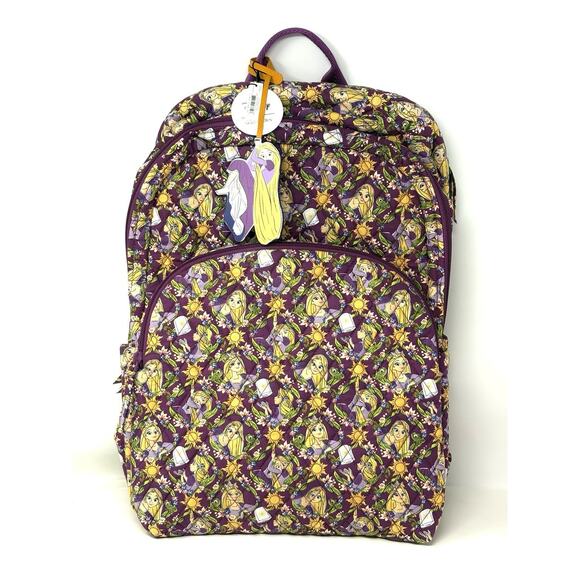 Vera Bradley Rapunzel Climbing Ivy Essential Large Backpack Bag Charm Set NWT main image 7